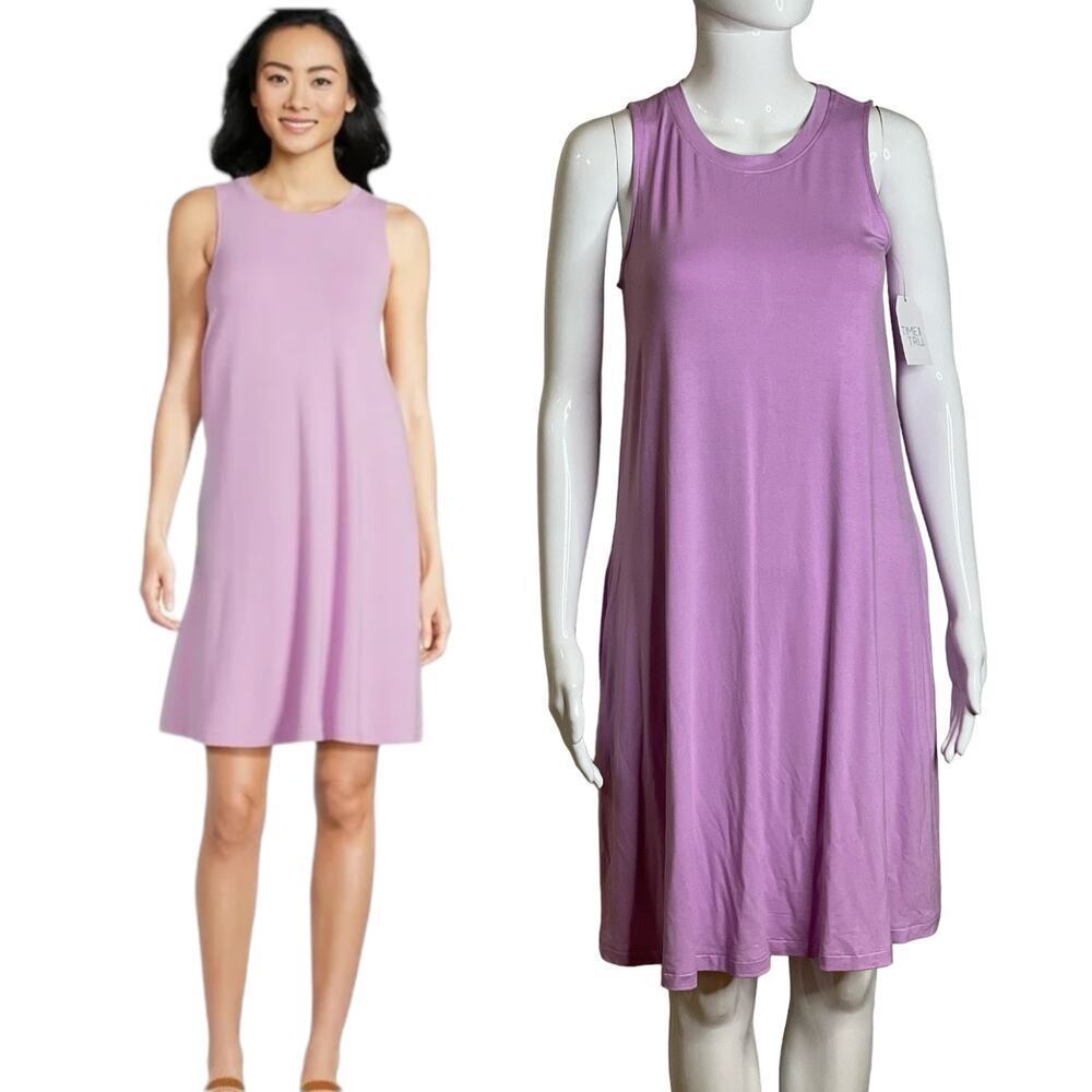 Time and Tru Women's Size S Sleeveless Dress Swing Round neck Light Purple beach